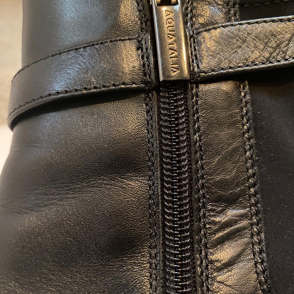 Aquatalia black ankle boot with buckle - Picture 12 of 13